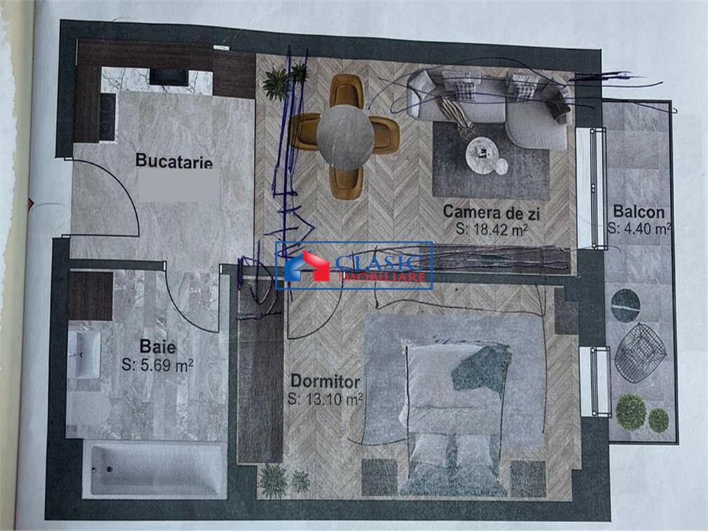 Vanzare apartament 2 camere bloc nou cu parcare subterana in Marasti  zona FSEGA, Cluj Napoca