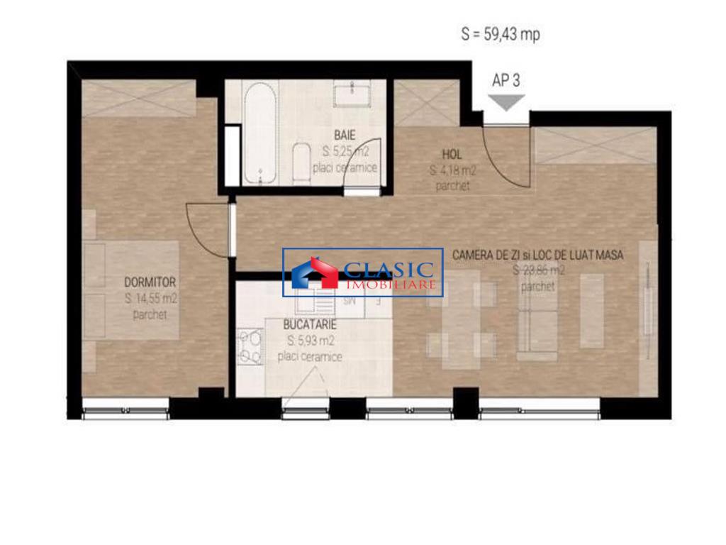 Vanzare apartament 2 camere bloc nou Semicentral zona Garii, Cluj Napoca