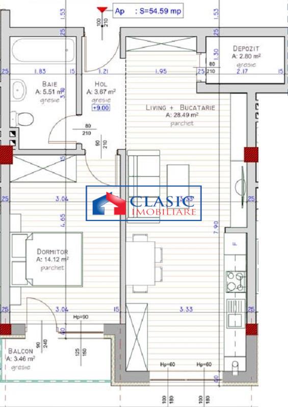 Vanzare apartament 2 camere bloc nou, cu parcare subterana in Floresti  zona Eroilor