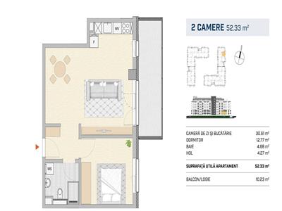 Vanzare apartament 2 camere finisat zona Semicentrala, Cluj Napoca