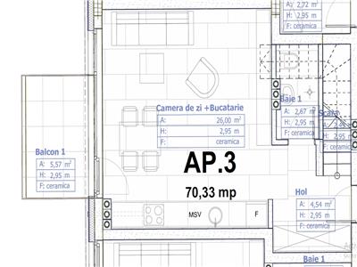 Vanzare apartament 3 camere, tip duplex, pe 2 niveluri cu scara interioara, zona Piata Cipariu!
