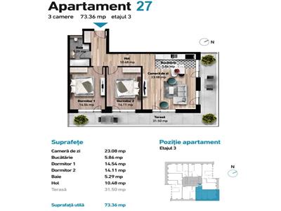 Vanzare apartament 3 camere in zona Zorilor, Cluj Napoca